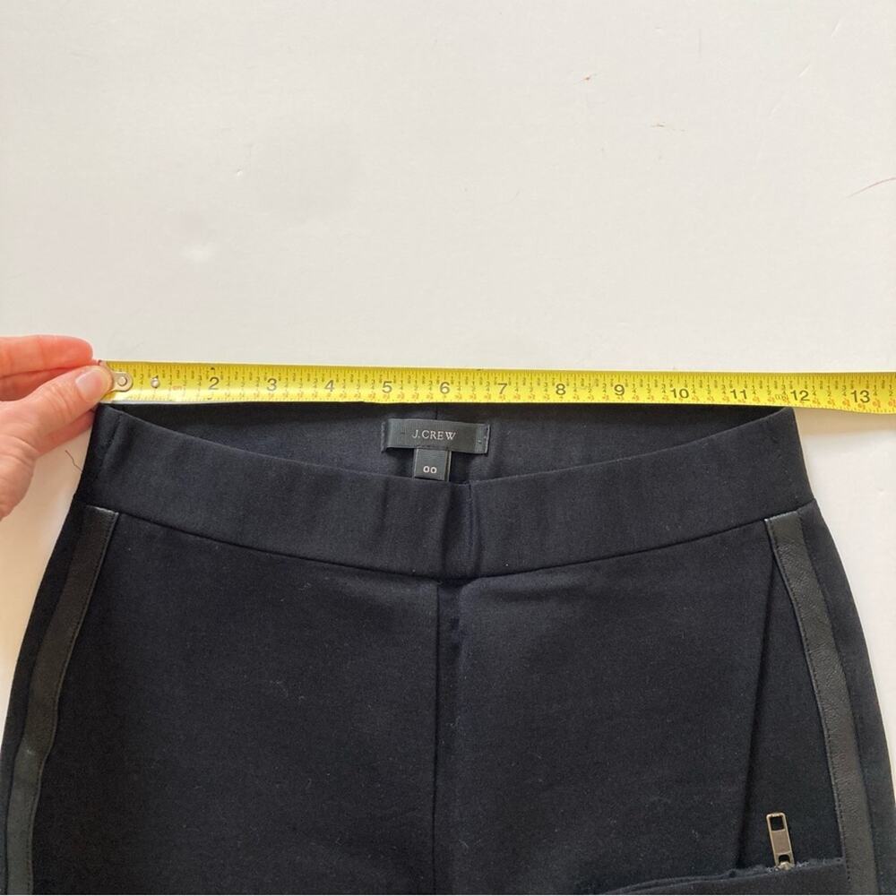 J.Crew Pixie Pants with Leather Trim Black Size 00 - Picture 4 of 8